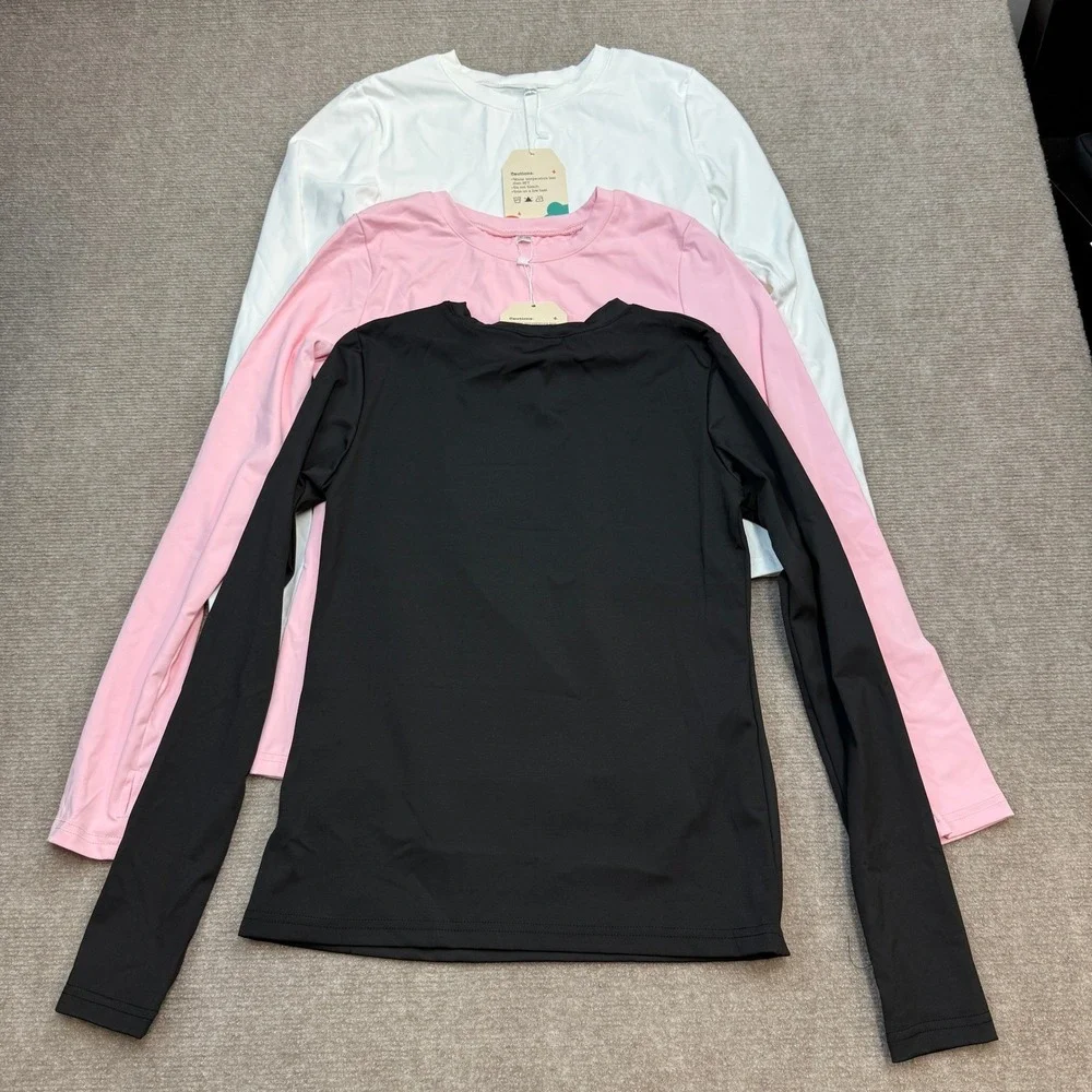 MSRP $42 LessonZoo 3 Pack Girl's 11-12Y Long Sleeve Athletic Shirts with Thu